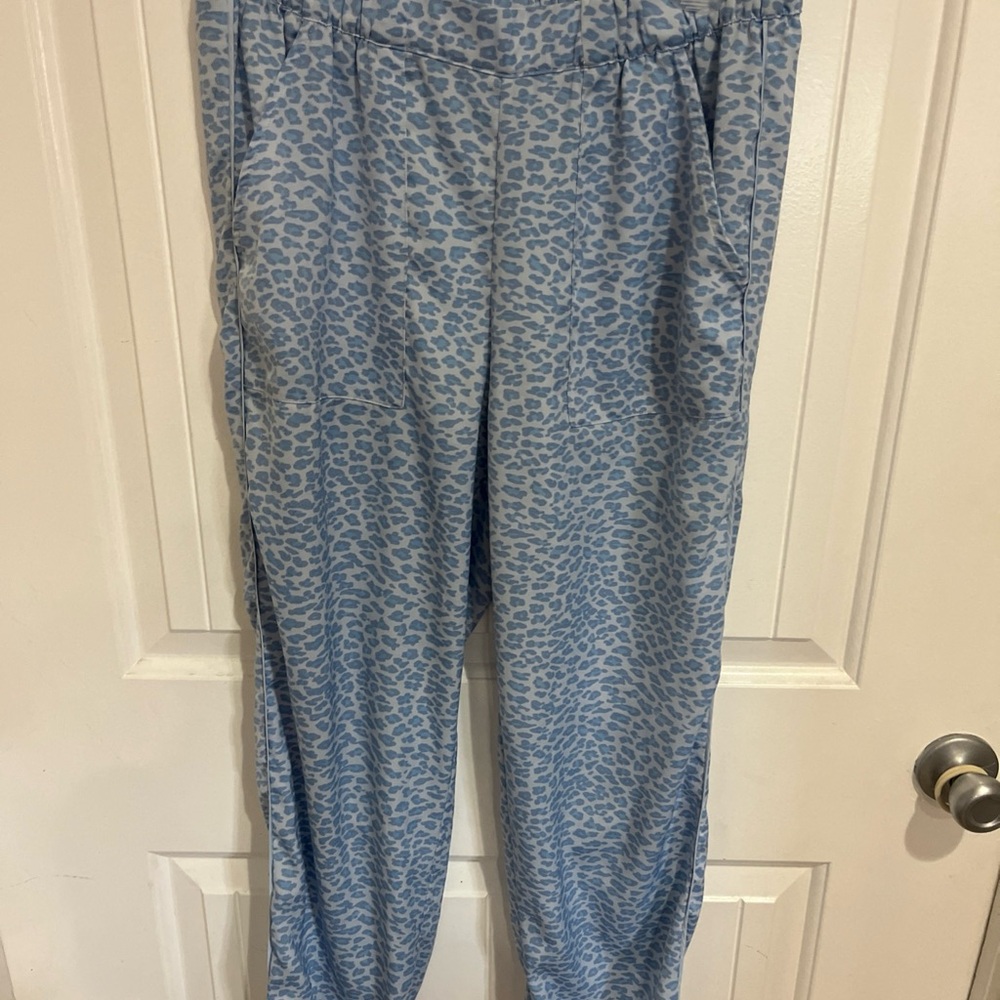 Aerie Light Blue Patterned Pants